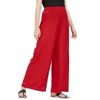 Aaru Collection Women's Rayon Palazzo Pants (Large, Red)-thumb1