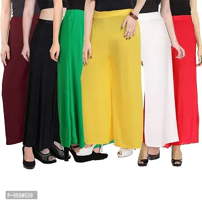 TooLook Women's Regular Fit Cotton Lycra Palazzo Pants (Palazzo-6_Maroon, Black, Green, Yellow, White, Red_Xl)-thumb0