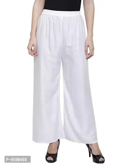 TooLook Women Free Size Straight Rayon Palazzo Pants (Pack of 1) (White)