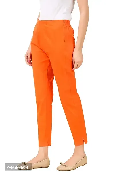 Aaru Collection Women's Office Casual Regular Fit Trouser Pants (XL, Orange)-thumb3