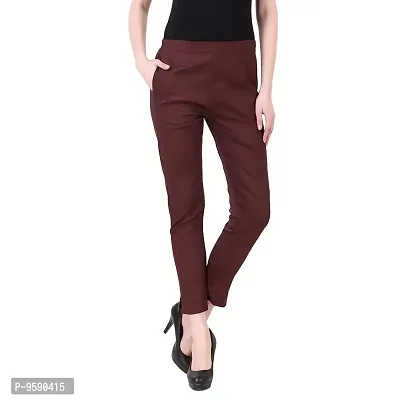 Aaru Collection Women's Office Casual Regular Fit Trouser Pants (XL, Coffee)