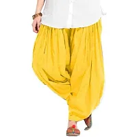 TooLook Women's Traditional Cotton Full Patiala Patiyala Panjabi Plain Salwar Combo Pack (Free Size, Pack of 2) (Beige-Yellow)-thumb1