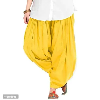 TooLook Women's Traditional Cotton Full Patiala Patiyala Panjabi Plain Salwar Combo Pack (Free Size, Pack of 2) (Green-Yellow)-thumb3