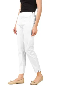 Aaru Collection Women's Office Casual Regular Fit Trouser Pants (L, White)-thumb2