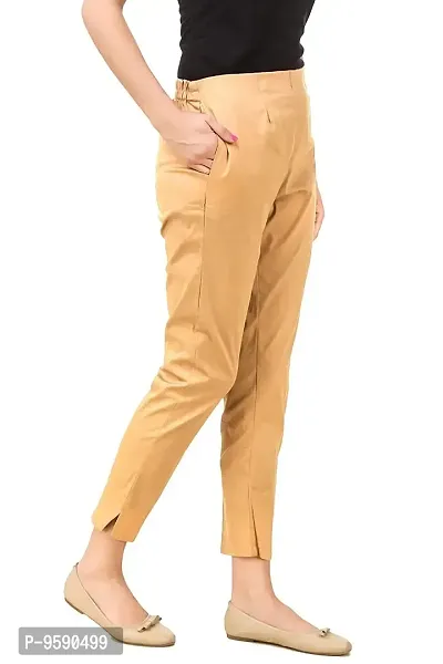 Aaru Collection Women's Office Casual Regular Fit Trouser Pants (XL, Beige)-thumb2