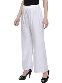 TooLook Women Free Size Straight Rayon Palazzo Pants (Pack of 1) (White)-thumb1