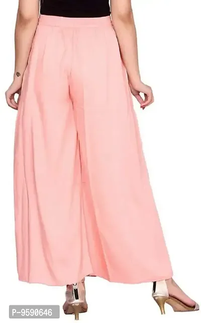 Aaru Collection Women's Rayon Palazzo Pant Pink Color (Size L)-thumb5