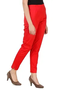 Aaru Collection Women's Office Casual Regular Fit Trouser Pants (L, Red)-thumb2