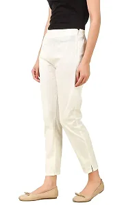 Aaru Collection Women's Office Casual Regular Fit Trouser Pants (L, Off White)-thumb2