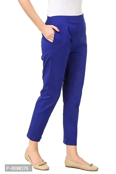 Aaru Collection Women's Office Casual Regular Fit Trouser Pants (XL, Royal Blue)-thumb3