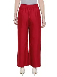 TooLook Women's Rayon Plain Casual and Regular Fit Palazzo Pants Pack of 2 [for Waist Size 26 to 32 only] (Free Size, Black & Maroon)-thumb3