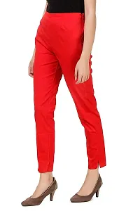 Aaru Collection Women's Office Casual Regular Fit Trouser Pants (L, Red)-thumb1