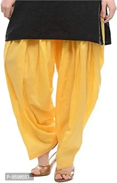 TooLook Women's Regular Fit Cotton Blend Patiala (Patiala Salwar_Yellow_Xl)-thumb0