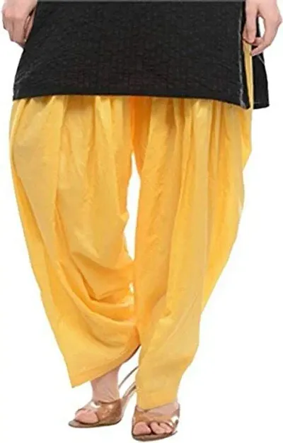 Branded Filter Products Women's Regular Fit Pure Patiala Salwar (Free Size; YELLOW)