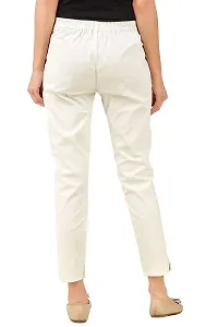 Aaru Collection Women's Office Casual Regular Fit Trouser Pants (L, Off White)-thumb3