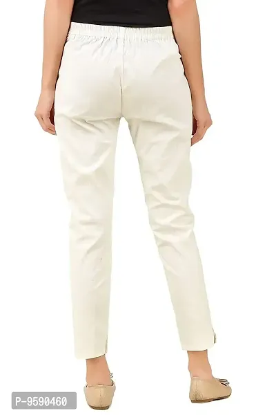 Aaru Collection Women's Office Casual Regular Fit Trouser Pants (L, Off White)-thumb4