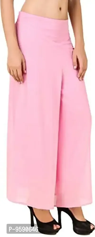 Aaru Collection Women's Rayon Palazzo Pant Pink Color (Size L)-thumb3