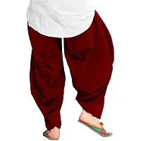 TooLook Women's Traditional Cotton Full Patiala Patiyala Panjabi Plain Salwar Combo Pack (Free Size, Pack of 2) (Maroon-Pink)-thumb1