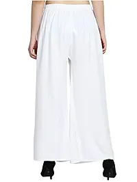 TooLook Women Free Size Straight Rayon Palazzo Pants (Pack of 1) (White)-thumb2