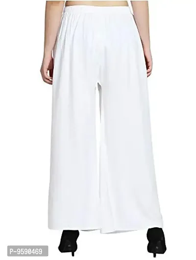 TooLook Women Free Size Straight Rayon Palazzo Pants (Pack of 1) (White)-thumb3