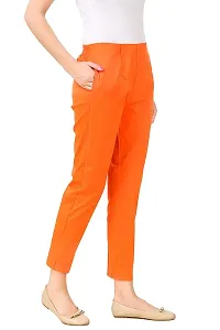 Aaru Collection Women's Office Casual Regular Fit Trouser Pants (XL, Orange)-thumb1