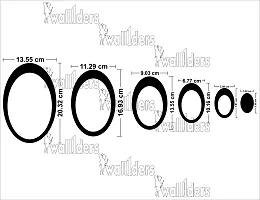 Designer 12 Oval Ring And Circle Black Acrylic Mirror Wall Stickers-thumb1