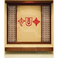 Designer Shanka Chakr Namah Red Acrylic Mirror Wall Stickers-thumb2