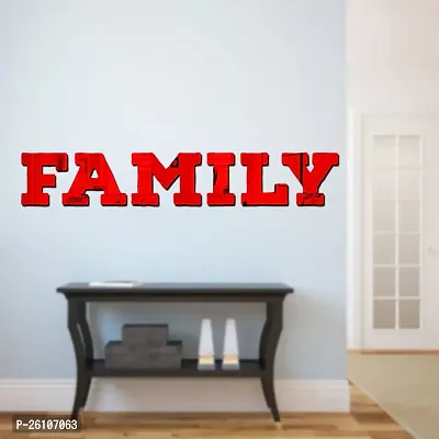 Designer Family Red Acrylic Mirror Wall Stickers