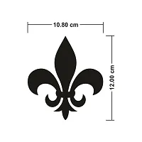 Designer Fleur De Lis Flower Silver Acrylic Mirror Wall Stickers- 32 Pieces-thumb1