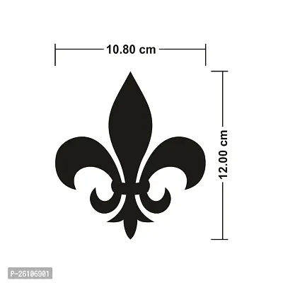 Designer Fleur De Lis Flower Silver Acrylic Mirror Wall Stickers- 32 Pieces-thumb2