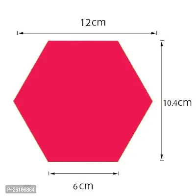 Designer Hexagon 20 Golden Acrylic Mirror Wall Stickers-thumb2