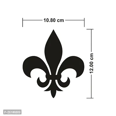 Designer Fleur De Lis Flower Silver Acrylic Mirror Wall Stickers- 16 Pieces-thumb2