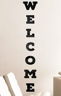 Designer Welcome Black Acrylic Mirror Wall Stickers-thumb2