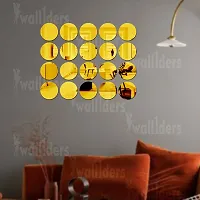 Designer Circle 20 Yellow Acrylic Mirror Wall Stickers-thumb2