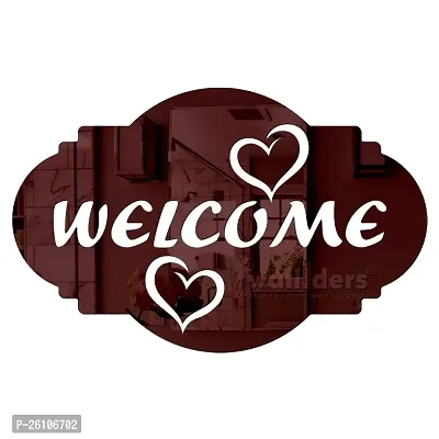 Designer Sign Welcome Brown Acrylic Mirror Wall Stickers-thumb0