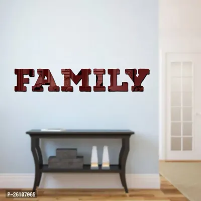 Designer Family Brown Acrylic Mirror Wall Stickers