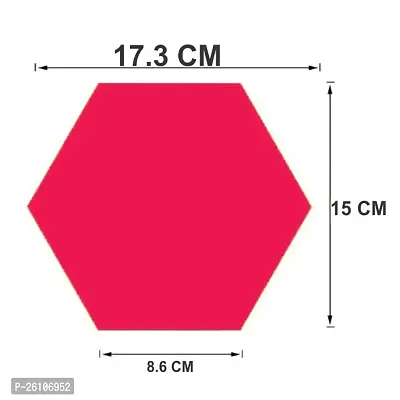 Designer Big Hexagon 28 Silver Acrylic Mirror Wall Stickers-thumb2