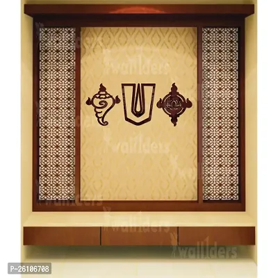 Designer Shanka Chakr Namah Brown Acrylic Mirror Wall Stickers-thumb3