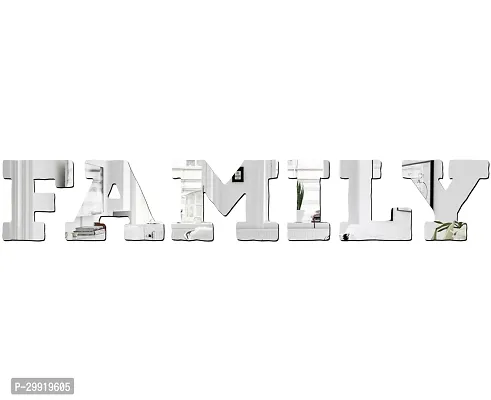 Designer Family Silver Acrylic Mirror Wall Stickers-thumb0