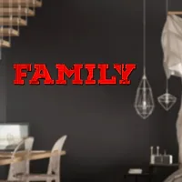 Designer Family Red Acrylic Mirror Wall Stickers-thumb2