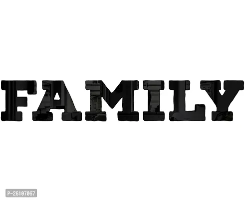 Designer Family Black Acrylic Mirror Wall Stickers