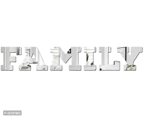 Designer Family Silver Acrylic Mirror Wall Stickers