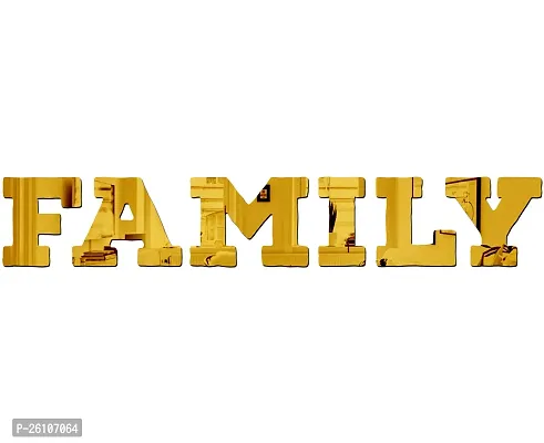 Designer Family Golden Acrylic Mirror Wall Stickers