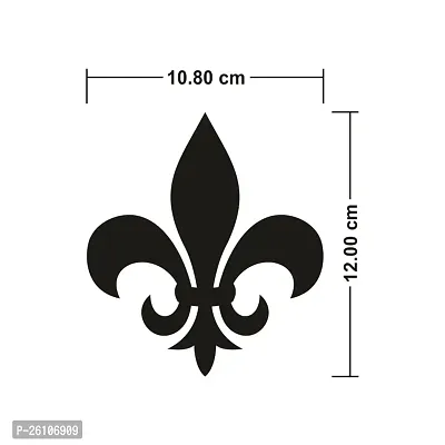 Designer Fleur De Lis Flower Golden Acrylic Mirror Wall Stickers- 28 Pieces-thumb2