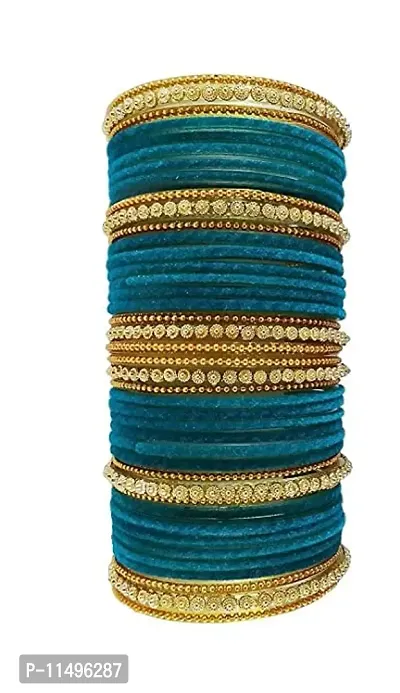 Glass bangle set for women and girls (pack of 42) (2.8, SKY-BLUE)-thumb2