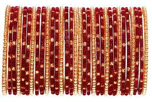 Mahakal Glass bangle set for women and girls (pack of 32) (2.4, Maroon)-thumb1