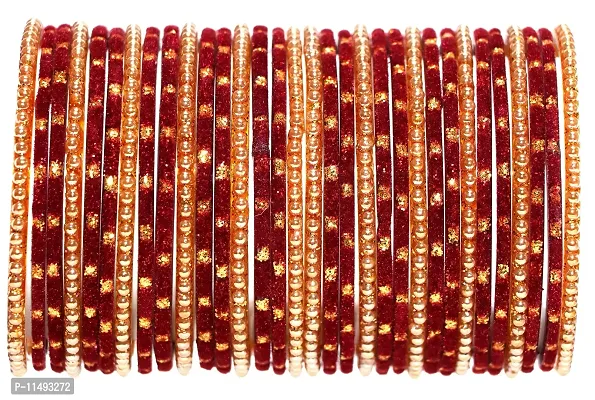 Mahakal Glass bangle set for women and girls (pack of 32) (2.4, Maroon)-thumb2