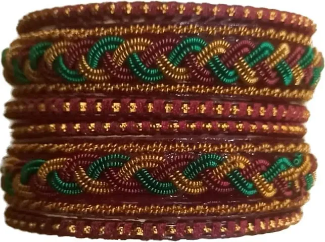 Mahakal glass bangle spring kada different look & stylish spring design glass kada for women & girls ( pack of 6)