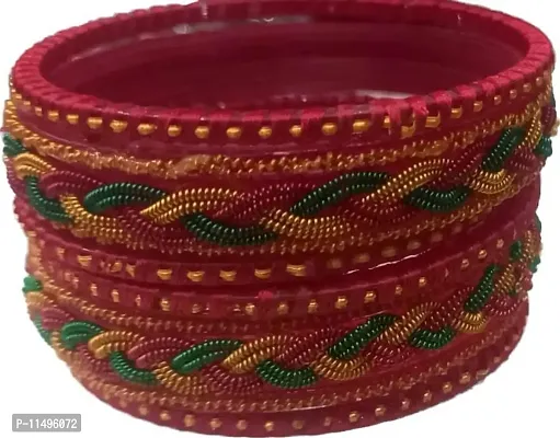 Mahakal glass bangle spring kada different look & stylish spring design glass kada for women & girls ( pack of 6)