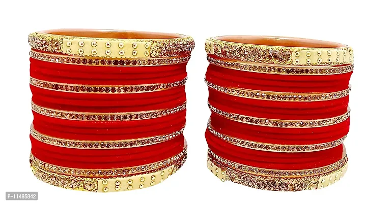 Mahakal glass belat designs of bangle set for women,girls (pack of 38) (2.2, Red)-thumb2